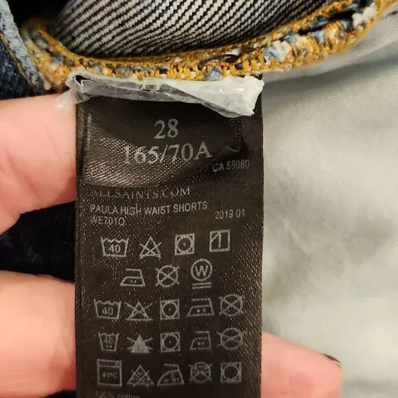 Dark wash high waist All saints "paula" jean shorts size 28! - Picture 7 of 15